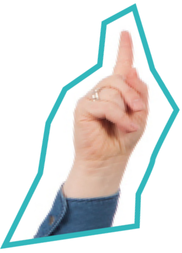 Hand mit gestrecktem Zeigefinger